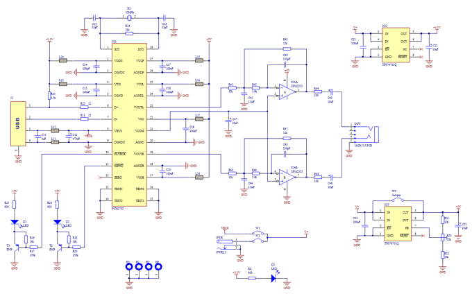 Schematic USB Sound Card with PCM2702
