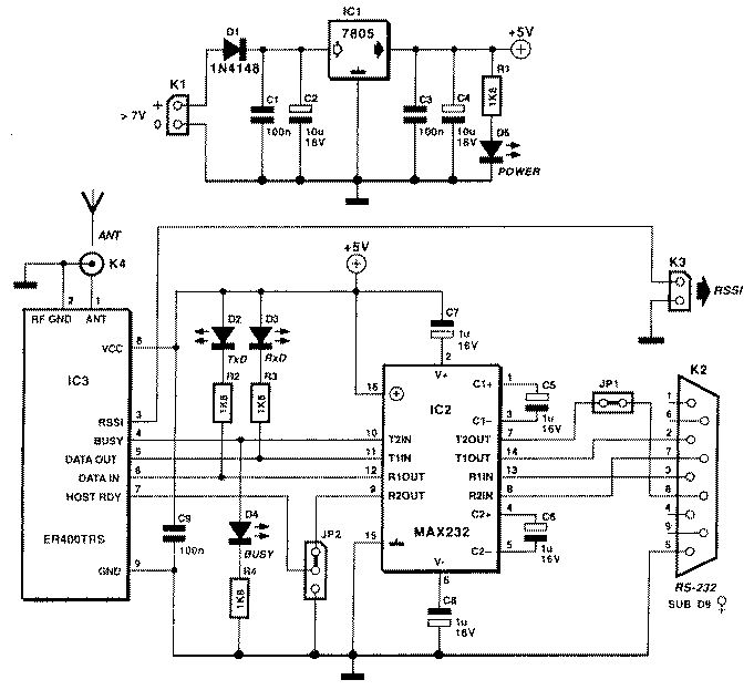 Радиочастотный беспроводной RS232-интерфейс