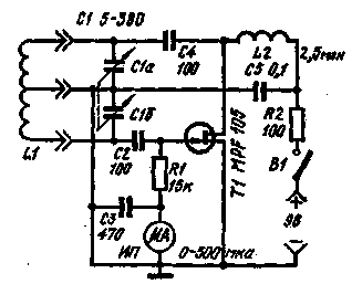 Схема простейшего ГИРа на одном полевом транзисторе