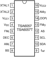 Расположение выводов микросхемы TSA6057