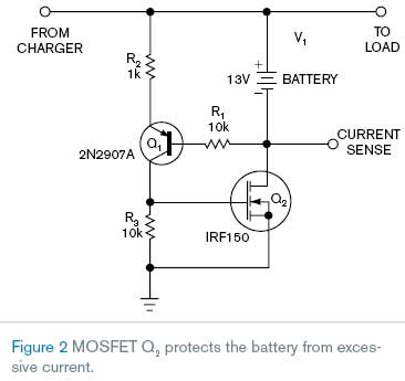 If you add an N-channel MOSFET to the circuit, you can protect the battery from this damaging condition