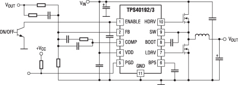 Типовая схема включения контроллеров TPS40192/TPS40193 