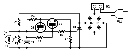 Dark-activated 230V Lamp