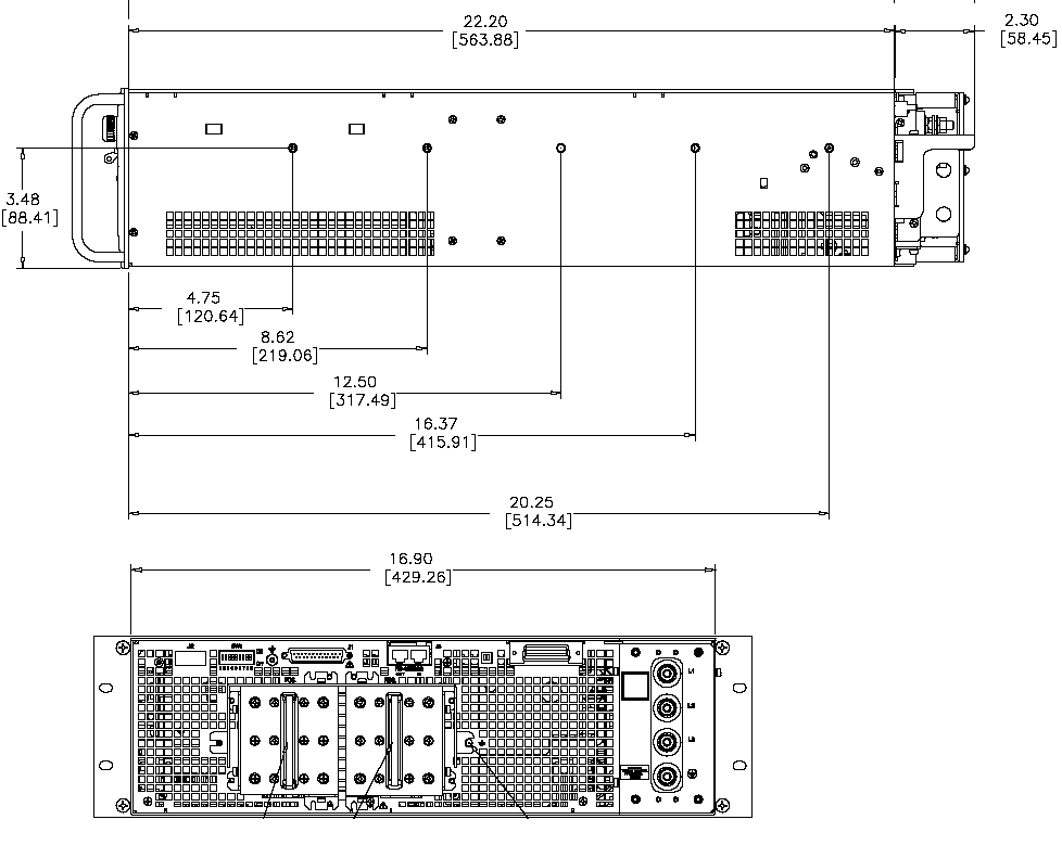 Габаритный чертеж Genesys 3U 10/15 kW