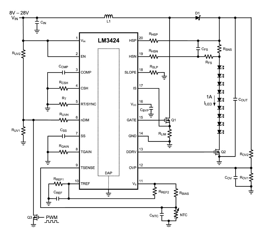 Функциональная схема LM3424