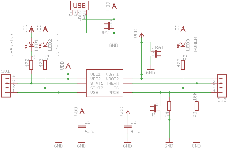 LiPoly charging with MCP73833