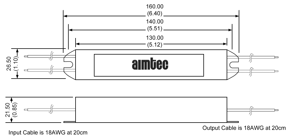 Габаритный чертеж источников питания серии AMEGR15-KZ