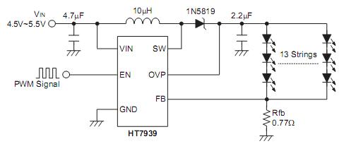 Holtek Semiconductor: типовая схема включения HT7939