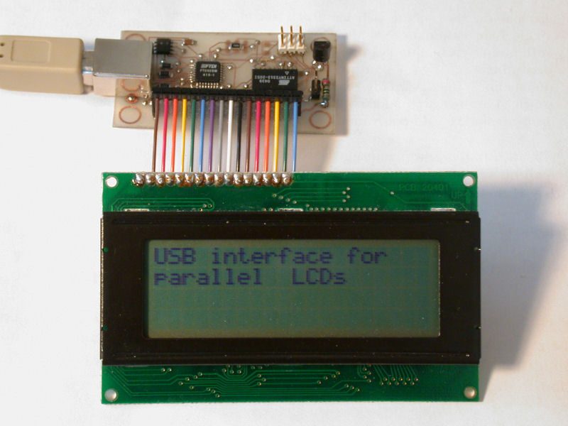 USB interface for parallel LCDs