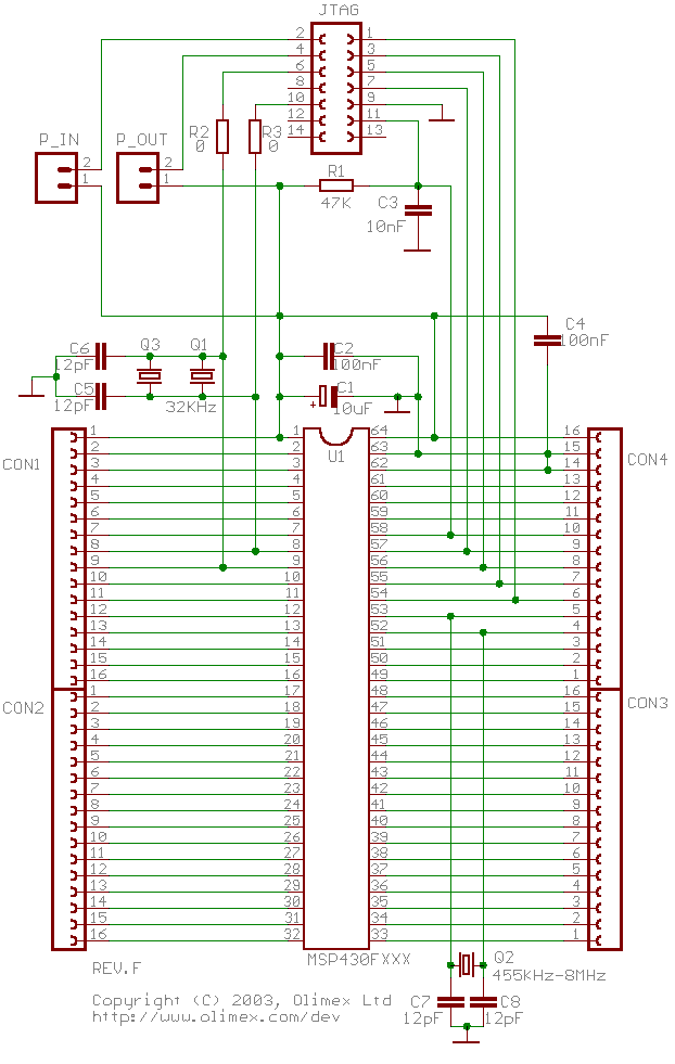 Принципиальная плата Olimex MSP430-H149