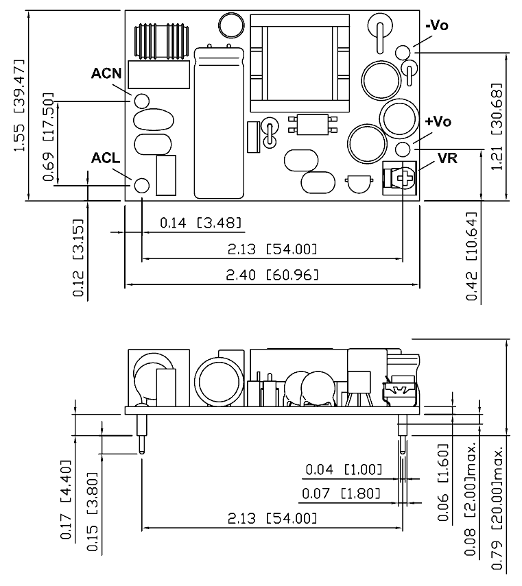 Габаритный чертеж KPSA10