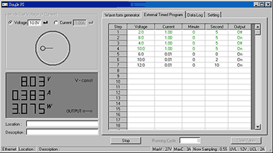 Диалоговое окно «External Timed Program»