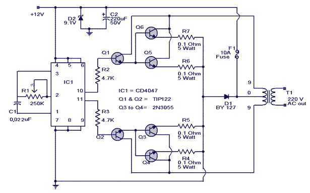 Power inverter 1500w схема