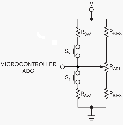 Схема подключение нескольких кнопок и потенциометра к одному выводу микроконтроллера
