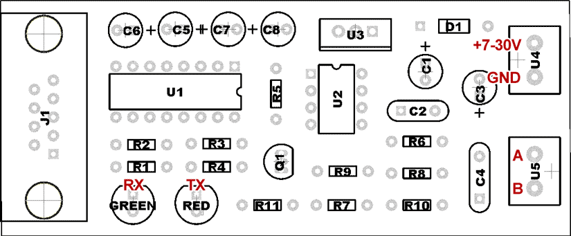 Конвертер RS-232 - RS-485 с автоматическим управлением приемом/передачей