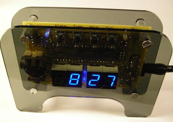 Blue Clock (Atmel Atmega8535 microcontroller). The fully assembled clock