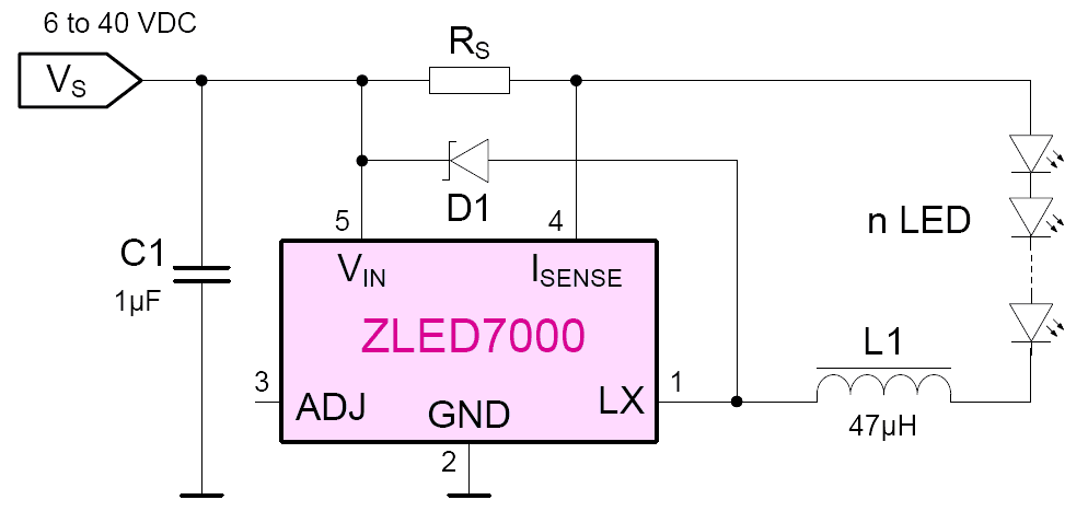 Схема включения LED7000