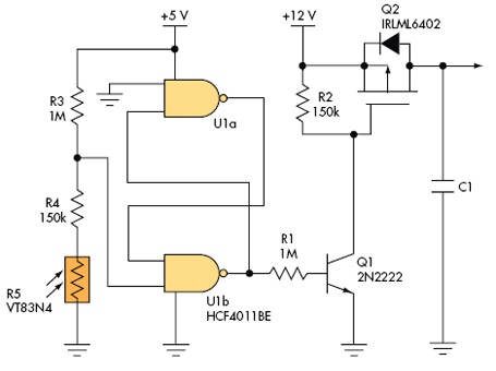 Solar sensor draws less than 8 pA