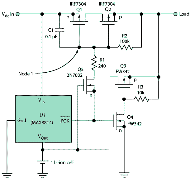 Battery-Charger Load Switch Approximates An Ideal Diode
