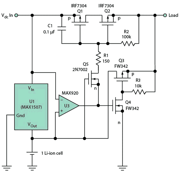 Battery-Charger Load Switch Approximates An Ideal Diode