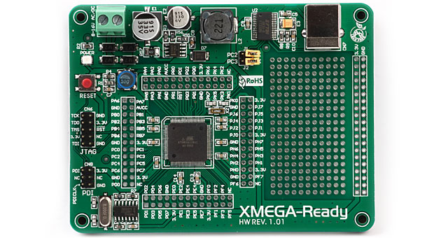 mikroelektronika: XMEGA-Ready Board