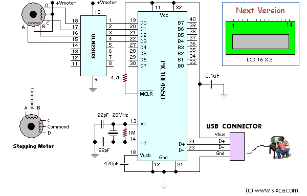 Управление шаговым двигателем через USB