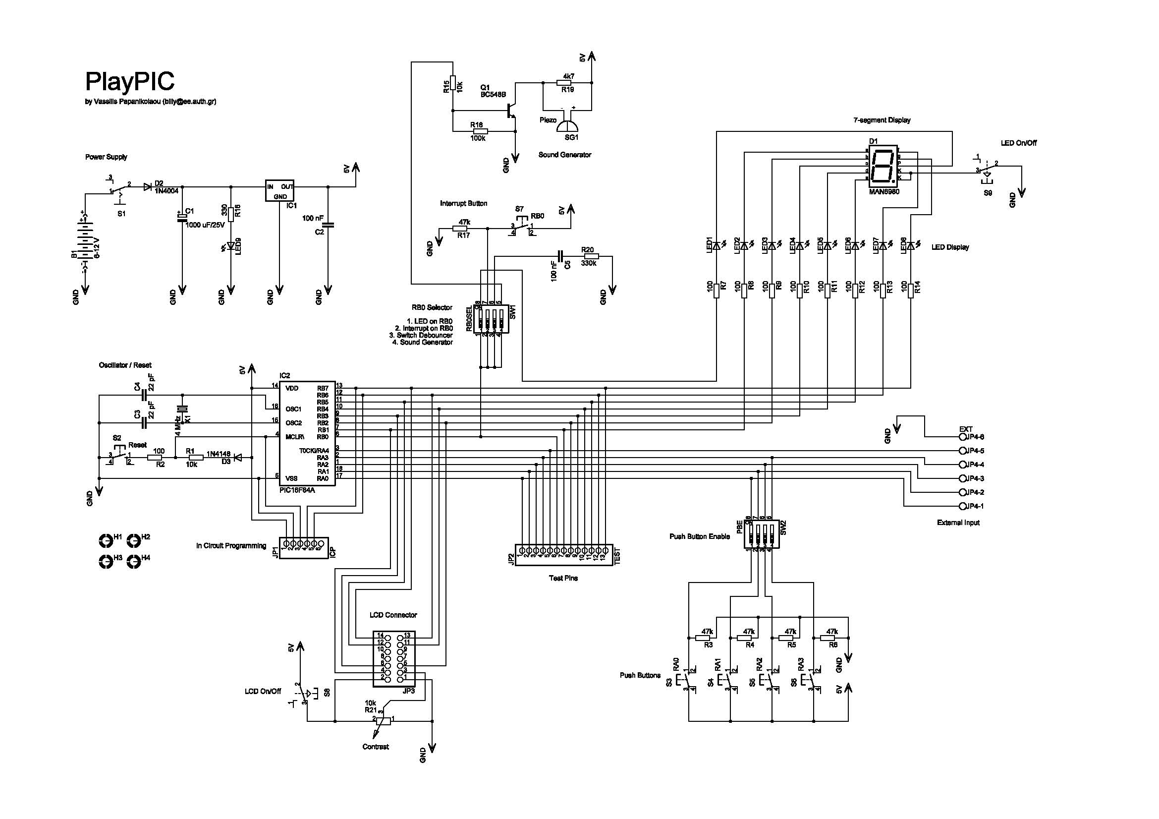 PlayPIC - учебная плата с микроконтроллером PIC16F84A honda mini trail 70 wiring schematic 