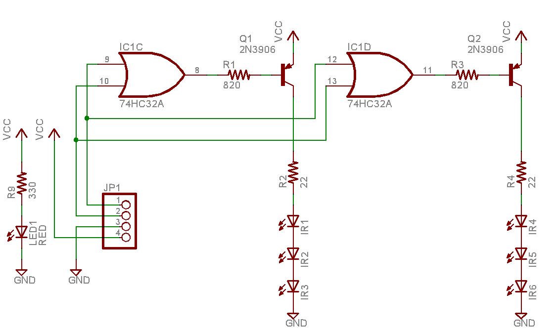 AVR IR Downloader: IR transmitter circuit