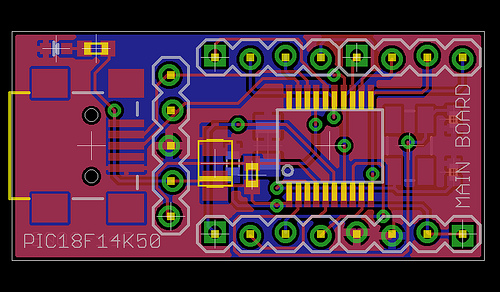 Печатная плата: периферийная USB плата на PIC18F14K50