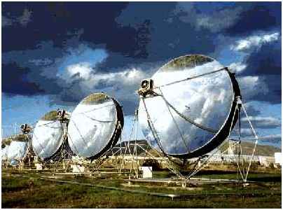 Two-axis tracking parabolic dish collectors