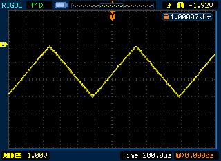 DDS генератор на Atmega16: сигнал треугольной формы