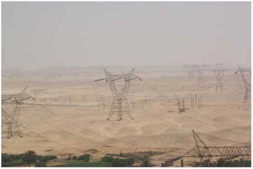 Kuraymat (Египет), место для размещения солнечной тепловой электростанции в египетской пустыне с охлаждением водой из Нила и подключением к национальной сети высокого напряжения