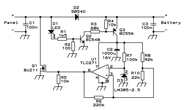 A simple solar panel regulator