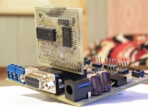 Once board is ready it is time to test it attached to AT128mega board - XMEM expansion board with some SRAM memory
