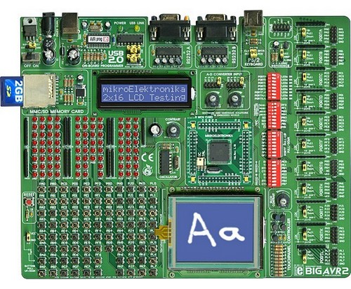 mikroElektronika: отладочная плата BIGAVR2