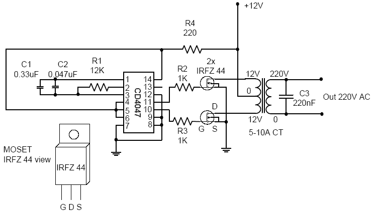 Simple but Powerful DC to AC Converter