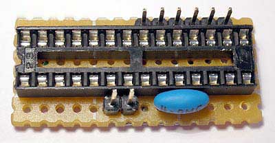 Socket PCB for 28-DIP AVR ATmega8 microcontroller