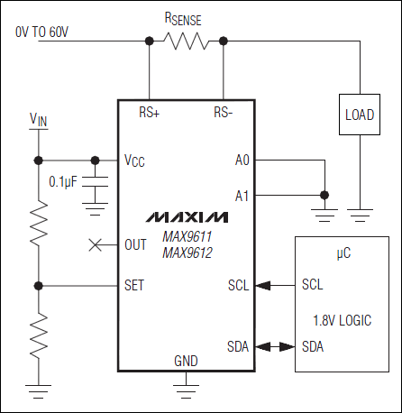 MAX9611/MAX9612 - Typical Application Circuit