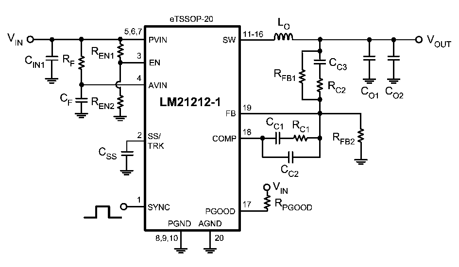 LM21212-1 - Typical application schematic