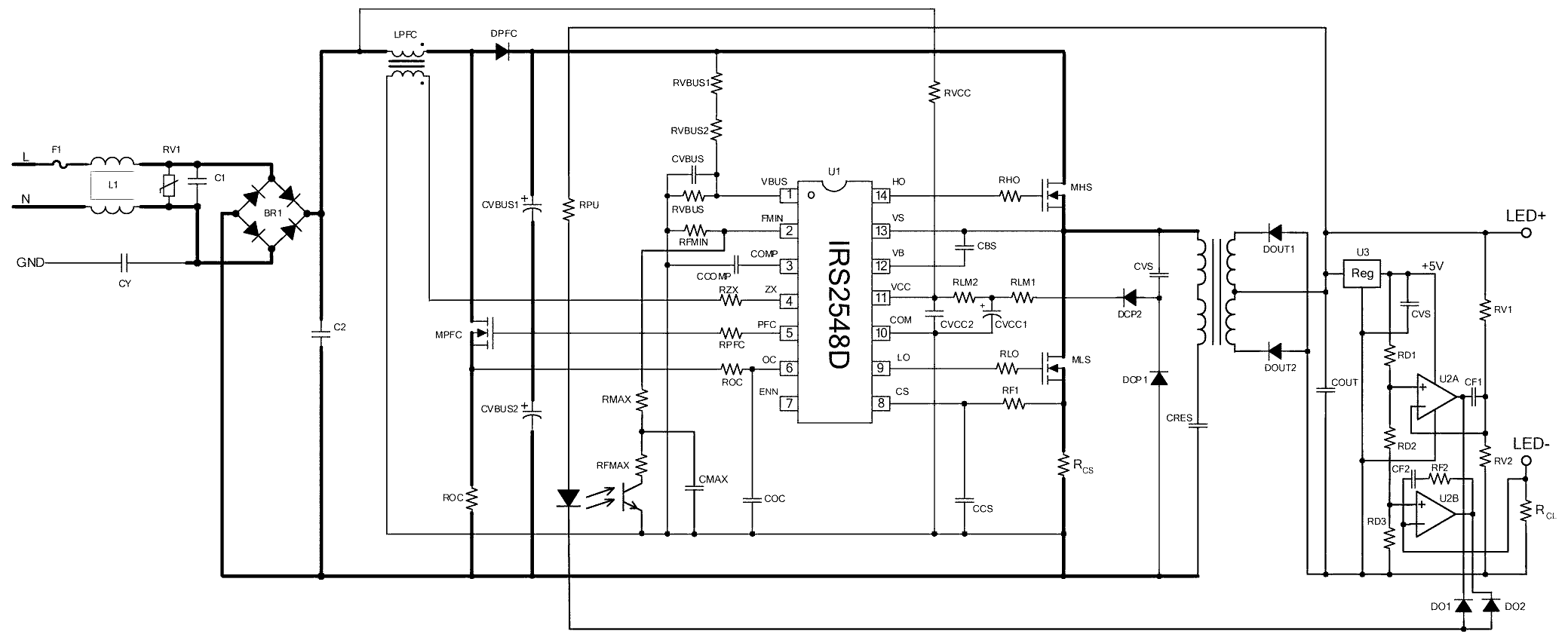 Typical IRS2548D Application Circuit