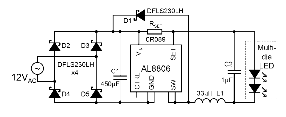 Typical AL8806 Application Sircuit