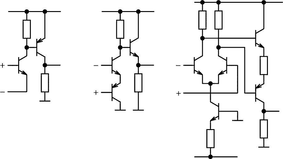 Различные схемы дифференциальных усилительных структур 