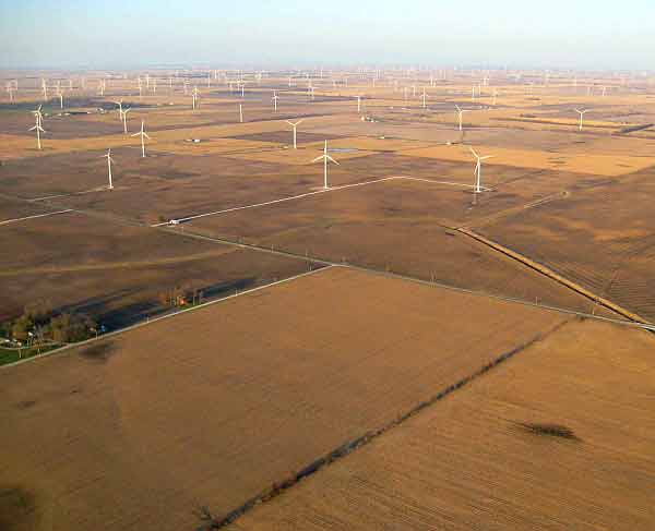 A large wind farm in northern Indiana.