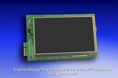 Microchip: дочерняя плата с установленным 7-дюймовым QVGA ЖК дисплеем с сенсорным экраном (AC164127-9)