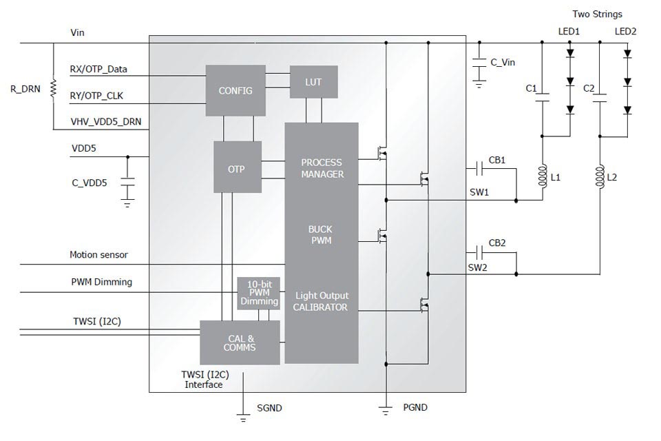 Marvell 88EM8801 typical application circuit with block diagram