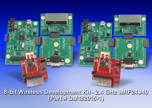 Microchip: отладочный набор DM182015-1 (8-Bit Wireless Development Kit – 2.4 GHz MRF24J40)
