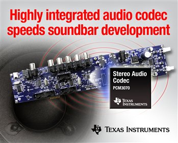 TI introduces highly integrated audio codec PCM3070