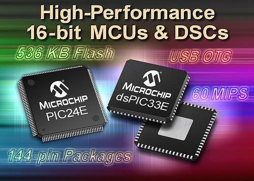 Microchip Launches 60 MIPS Enhanced Core dsPIC33 Digital Signal Controllers and PIC24 Microcontrollers