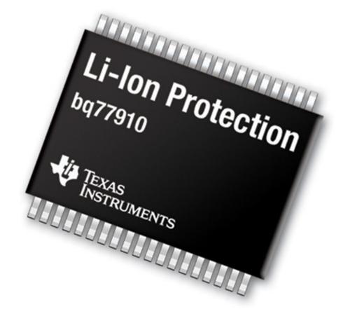 Texas Instruments: bq77910, Highly integrated, standalone device provides complete pack protection and cell-balancing for 4- to 10-cell lithium battery packs