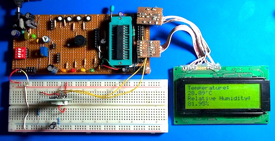 Измерение температуры и относительной влажности с помощью сенсора HSM-20G